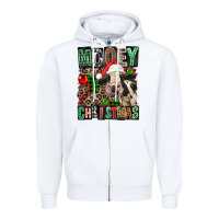White Mooey christmas Zipper Hoodie - FaDigitalArtStudio