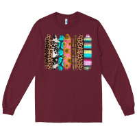 Burgundy Western brushstrokes Long Sleeve Tee - CTS Tumbler Store