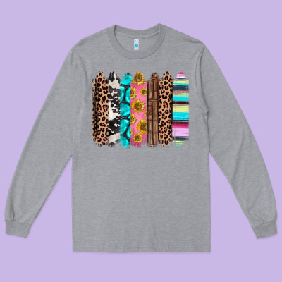 Western Brushstrokes Long Sleeve Tee Designed By Cts Tumbler Store