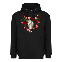 Black valentine's bull skull Heavyweight Hoodie - AdoDesignShop
