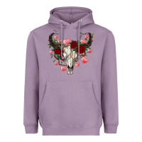 Lavender valentine's bull skull Heavyweight Hoodie - AdoDesignShop
