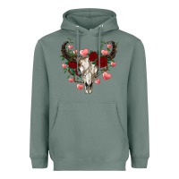 Sage valentine's bull skull Heavyweight Hoodie - AdoDesignShop