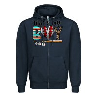 Navy baseball Zipper Hoodie - CowhideDigitalArt