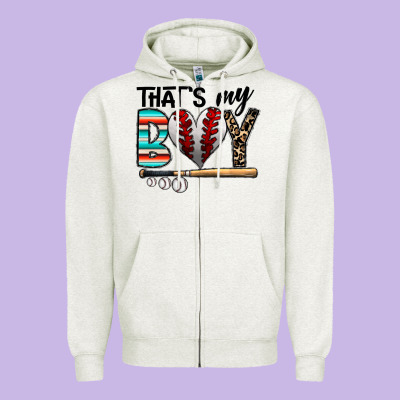 Baseball Zipper Hoodie Designed By Cowhidedigitalart