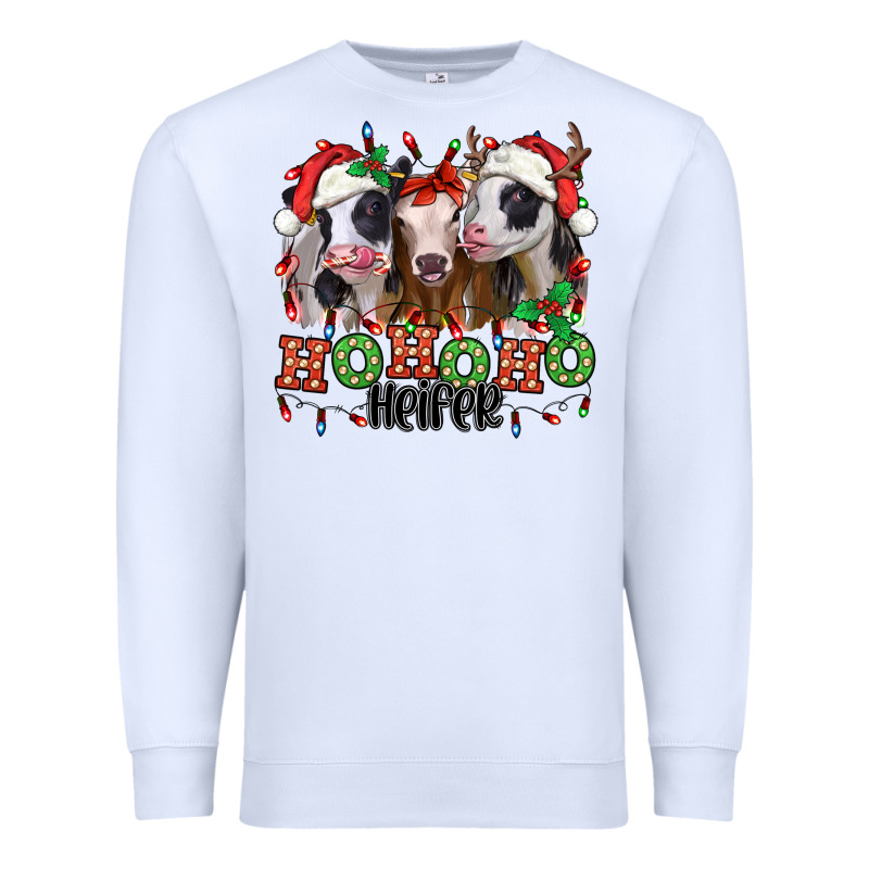 Ho Ho Ho Heifer Christmas Heifers Premium Sweatshirt by Jasminsmagicworld | Teevron