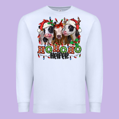Ho Ho Ho Heifer Christmas Heifers Premium Sweatshirt Designed By Jasminsmagicworld