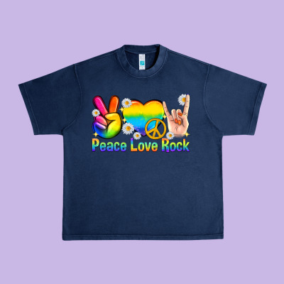 Urban Heavy Tee peace love rock pride