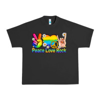 Pigment Black peace love rock pride Urban Heavy Tee - texasbilliewilder