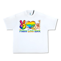 White peace love rock pride Urban Heavy Tee - texasbilliewilder