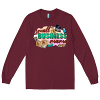 Burgundy small business mama Long Sleeve Tee - Zillion Design Studio
