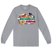 Heather Grey small business mama Long Sleeve Tee - Zillion Design Studio