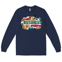 Navy small business mama Long Sleeve Tee - Zillion Design Studio