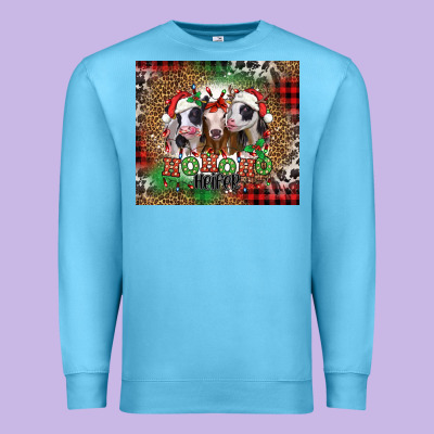 Ho Ho Ho Heifer Christmas Heifers Premium Sweatshirt Designed By Jasminsmagicworld