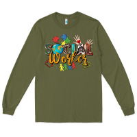 Army Green social worker Long Sleeve Tee - Zillion Design Studio