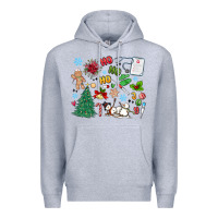 Heather Grey nurse christmas Premium Hoodie - MaliasSmallBusiness
