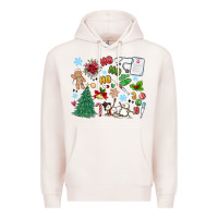 Pale Pink nurse christmas Premium Hoodie - MaliasSmallBusiness