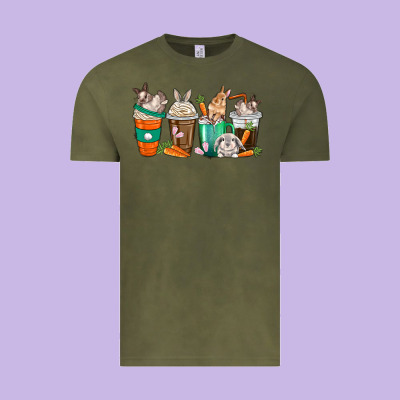 Rabbit Coffee Cups Vintage Tee Designed By Texasbilliewilder