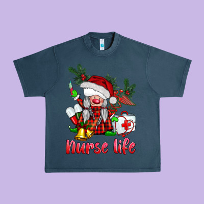 Christmas Nurse Life Gnome Urban Heavy Tee Designed By Barkaloodesign