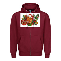 Burgundy christmas heifer joy Zipper Hoodie - FaDigitalArtStudio