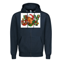 Navy christmas heifer joy Zipper Hoodie - FaDigitalArtStudio