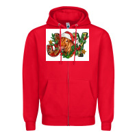 Red christmas heifer joy Zipper Hoodie - FaDigitalArtStudio