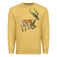 Antique Gold Impala Antelope Illustrations Premium Sweatshirt - LillyAllenDesigns