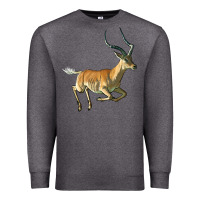 Charcoal Heather Impala Antelope Illustrations Premium Sweatshirt - LillyAllenDesigns