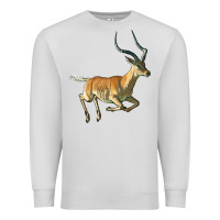 Dove Grey Impala Antelope Illustrations Premium Sweatshirt - LillyAllenDesigns
