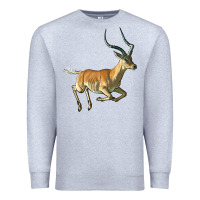 Heather Grey Impala Antelope Illustrations Premium Sweatshirt - LillyAllenDesigns