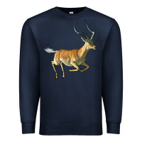 Navy Impala Antelope Illustrations Premium Sweatshirt - LillyAllenDesigns