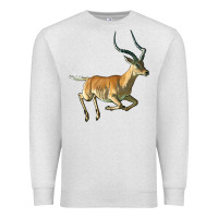 Oatmeal Heather Impala Antelope Illustrations Premium Sweatshirt - LillyAllenDesigns