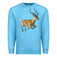 Ocean Blue Impala Antelope Illustrations Premium Sweatshirt - LillyAllenDesigns