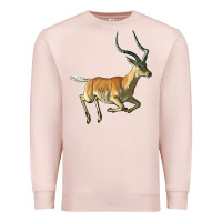 Pale Pink Impala Antelope Illustrations Premium Sweatshirt - LillyAllenDesigns