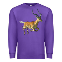 Purple Impala Antelope Illustrations Premium Sweatshirt - LillyAllenDesigns