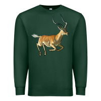 Sports Green Impala Antelope Illustrations Premium Sweatshirt - LillyAllenDesigns