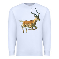 White Impala Antelope Illustrations Premium Sweatshirt - LillyAllenDesigns