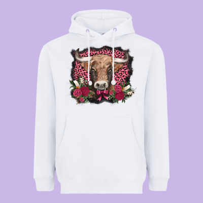 V.d. Cow And Roses Heavyweight Hoodie Designed By Adodesignshop