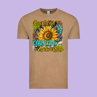 Raised On Country And Sunshine Vintage Tee Designed By Texasbilliewilder