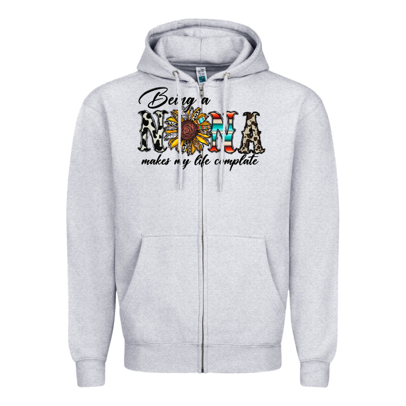 Being Nana Makes My Life Complate Zipper Hoodie by CowhideDigitalArt | Teevron