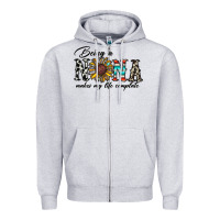 Heather Grey being nana makes my life complate Zipper Hoodie - CowhideDigitalArt