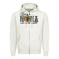 Oatmeal Heather being nana makes my life complate Zipper Hoodie - CowhideDigitalArt