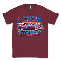 Burgundy American honey 4th of july Classic Tee - CowGirlArtShop