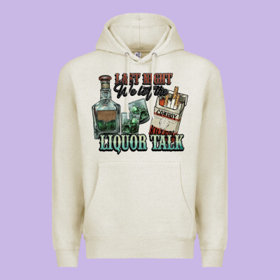 Last Night We Let The Liquor Talk Cowboy Western C Premium Hoodie Designed By Nancycooperartshop