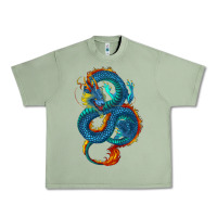 Oil Green Blue dragon Urban Heavy Tee - RanaPortraitStore