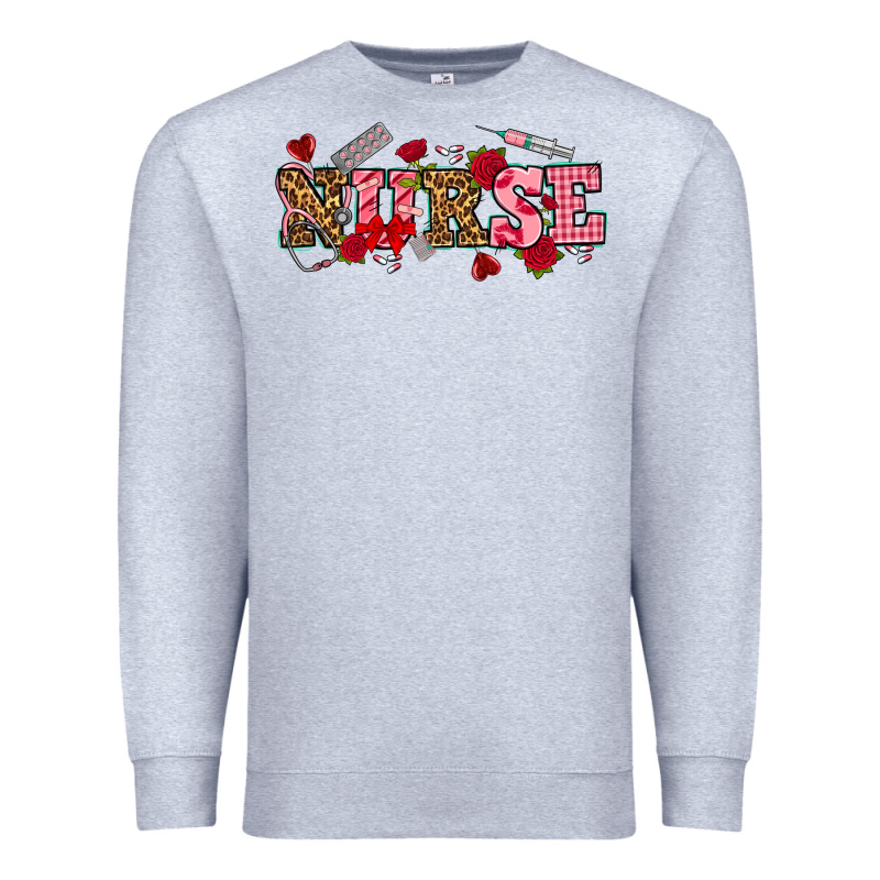 Valentines Day Nurse Premium Sweatshirt by NancyCooperArtShop | Teevron