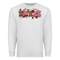 Oatmeal Heather valentines day nurse Premium Sweatshirt - NancyCooperArtShop