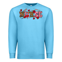 Ocean Blue valentines day nurse Premium Sweatshirt - NancyCooperArtShop