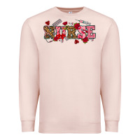 Pale Pink valentines day nurse Premium Sweatshirt - NancyCooperArtShop
