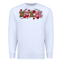 White valentines day nurse Premium Sweatshirt - NancyCooperArtShop