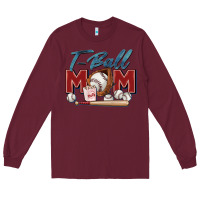 Burgundy t ball mom Long Sleeve Tee - Zillion Design Studio